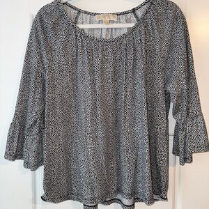 Michael Kors Black and White Dotted Blouse